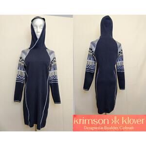 Krimson Klover Sweater Dress Women's Small Wool Blend Blue #Z5239